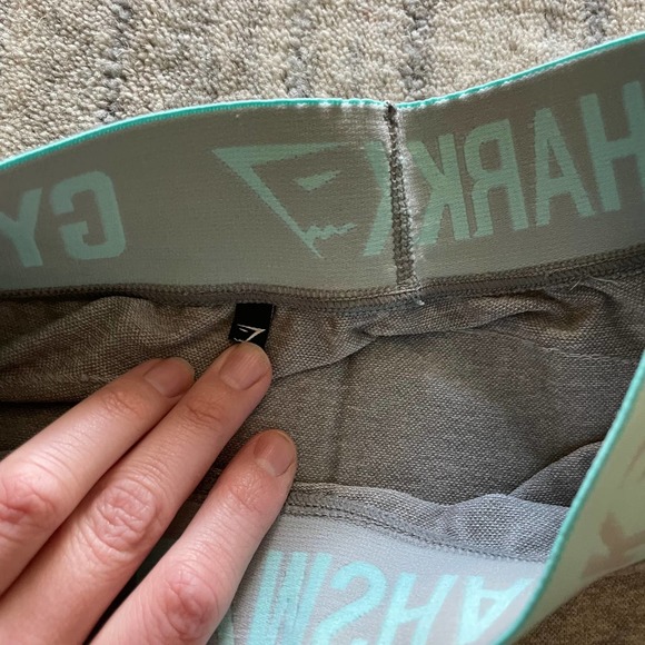 Gymshark Flex Low Rise Gray Aqua Blue Spandex XS Leggings - Picture 4 of 6